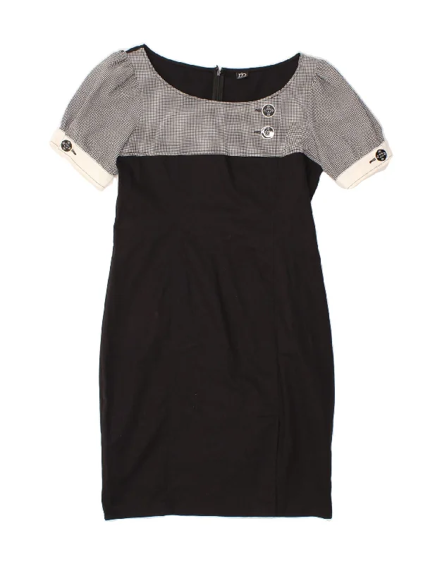 ROCCOBAROCCO Womens Sheath Dress UK 14 Large Black Check