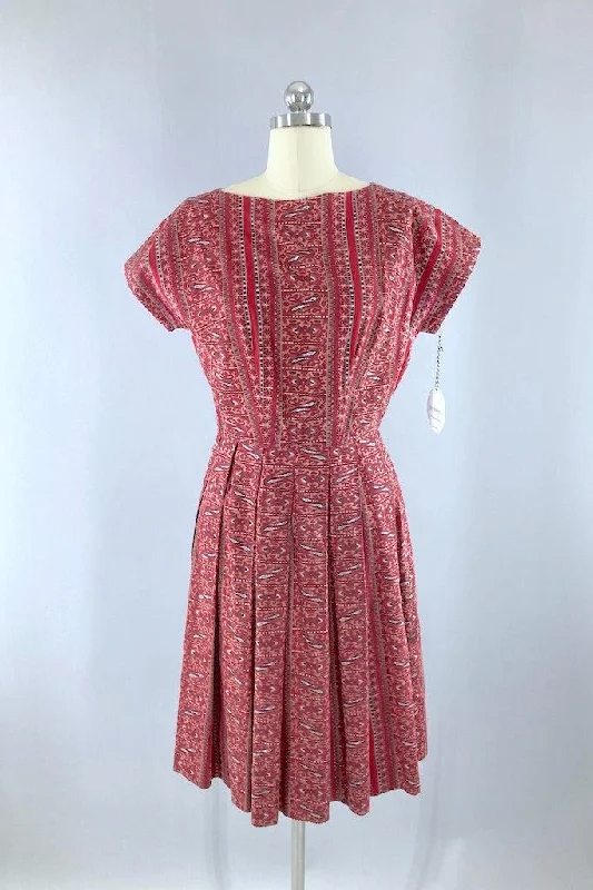 Vintage 1950s Cotton Day Dress