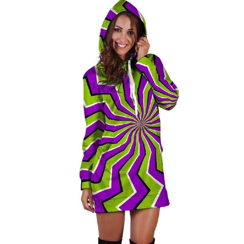 Zigzag Optical illusion Hoodie Dress