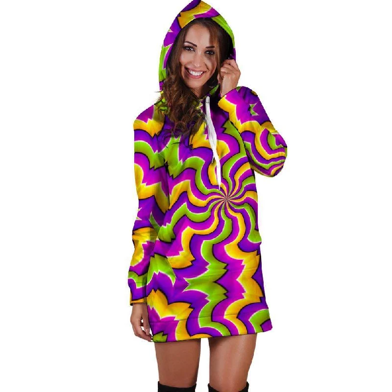 Zigzag Psychedelic Optical illusion Hoodie Dress