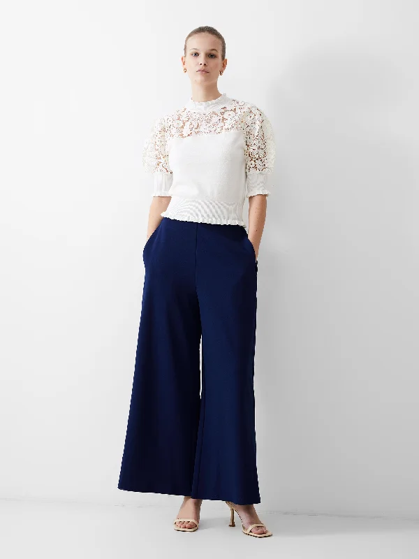 Crochet Lace Mix Knit Top Exclusive Knit Top