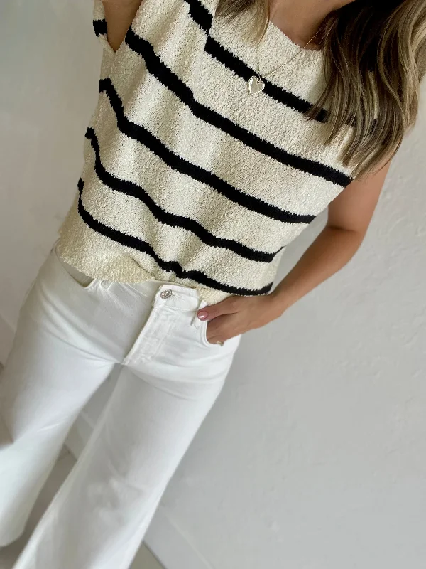 Zoe Stripe Knit Top Custom Knit Shirt