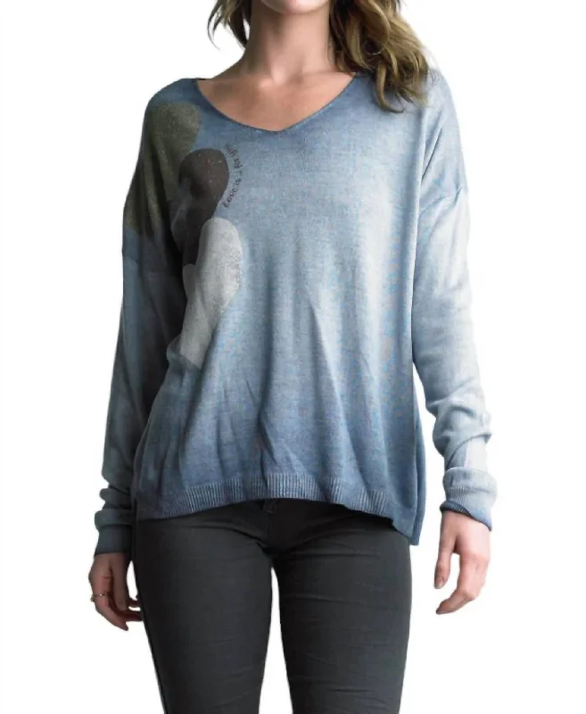 3 Hearts Knit Top In Navy Party Knit Blouse