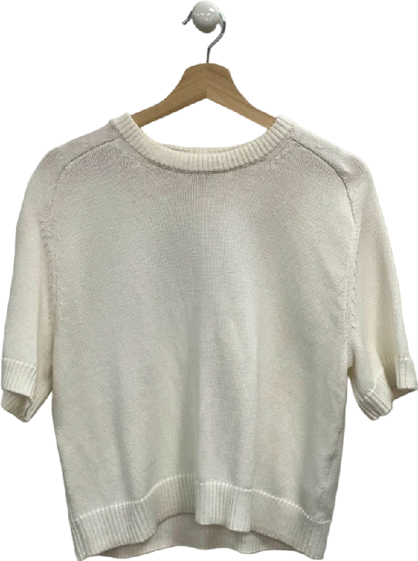 Abercrombie & Fitch White Knit Top UK S Short Sleeve Knit Top