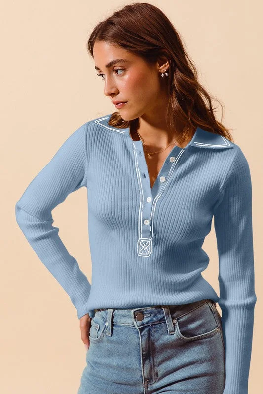 Emily Knit Top Long Sleeve Knit Tee
