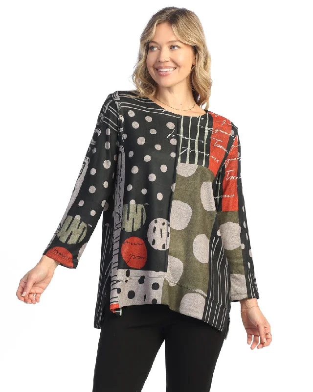 Jess & Jane "Amelia" French Brushed Knit Top - FB8-1912 Bright Color Knit Shirt