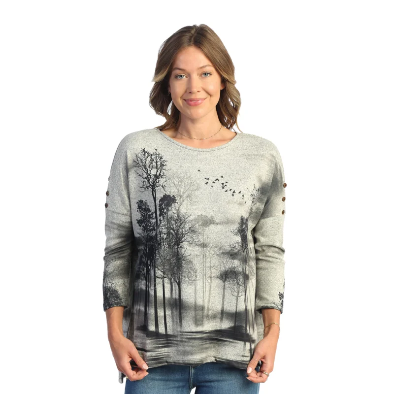 Jess & Jane "Inspiration" French Brushed Knit Top - FB9-1745 - Size M Boat Neck Knit Top