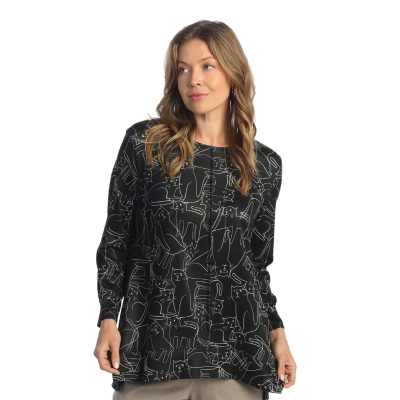 Jess & Jane "Kit Cat" French Brushed Knit Top - FB8-1864 Spring Knit Blouse