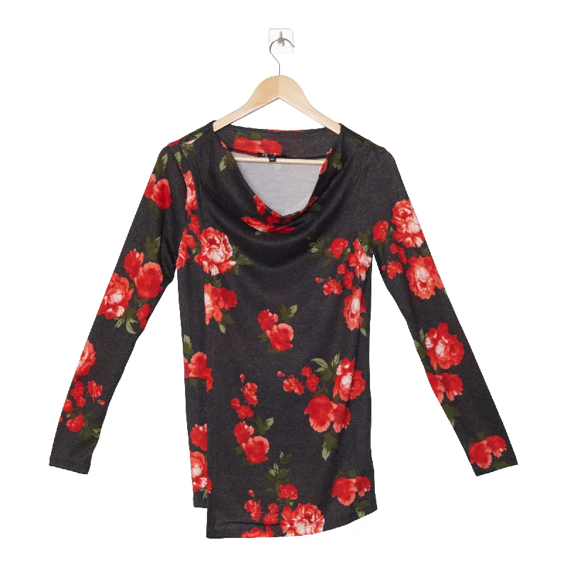 lily morgan Women's Autumn Flair Long Sleeve Asymmetric Knit Top Eco-Friendly Knit Top