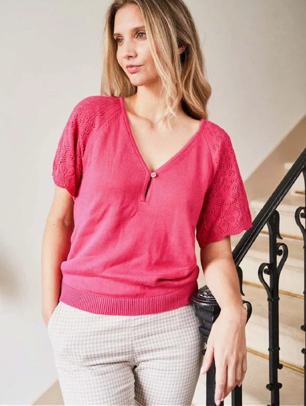 Dew Organic Cotton Knit Top | Strawberry Fashion Knit Shirt