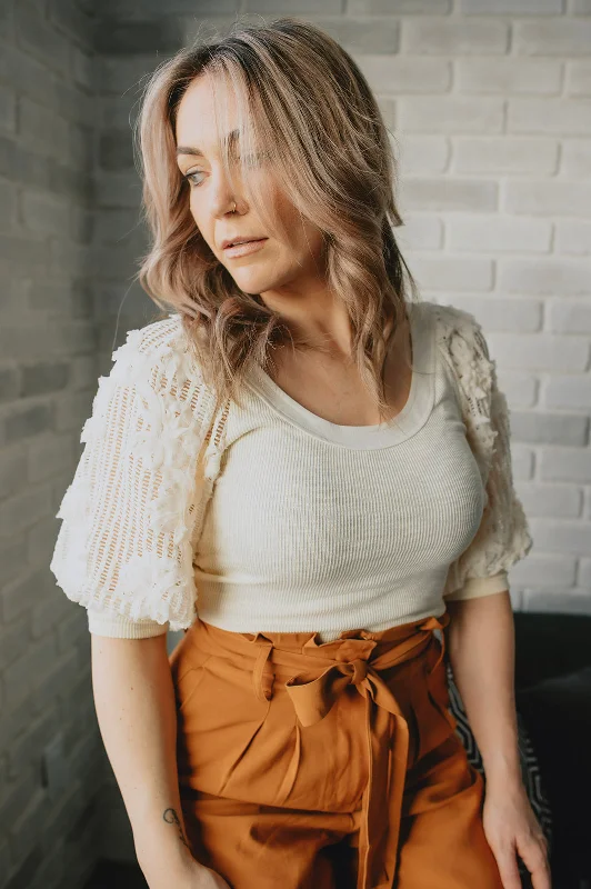 The Reese Knit Top by En Saison Scoop Neck Knit Tee