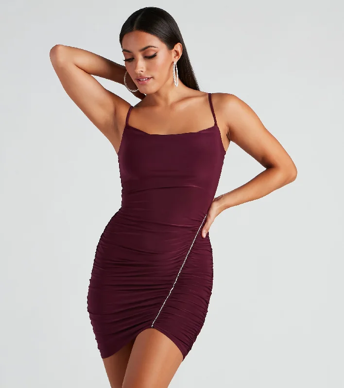 Coveted Glam Rhinestone Trim Dress Tunics Stylish elegant