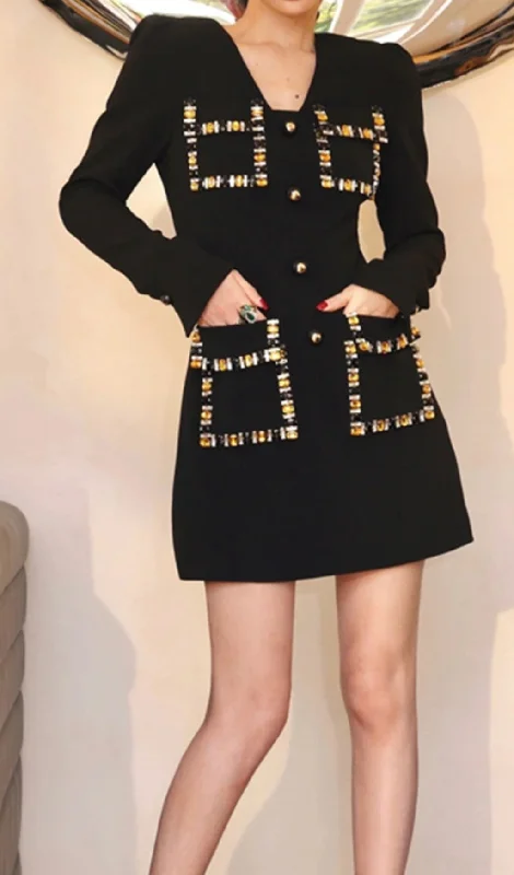 EMBROIDERED FLARES MINI DRESS Tunics Cozy soft