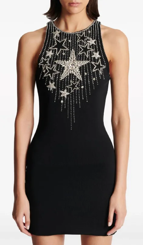 FALLING STARS EMBROIDERED MINI DRESS Tunics Sale discount