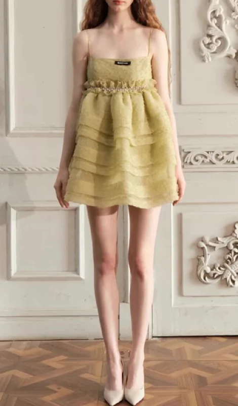 GEEEN TEXTURED CAMISOLE MINI DRESS Tunics Versatile functional