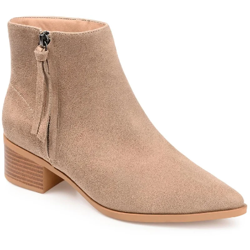 Journee Collection Womens Sadiya Dressy Block Heel Ankle Boots Boatneck Modish Everyday