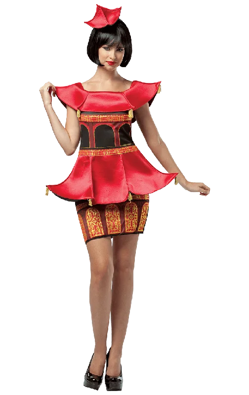 Ladies Asian Pagoda Dress Costume Tunics Seasonal trendy