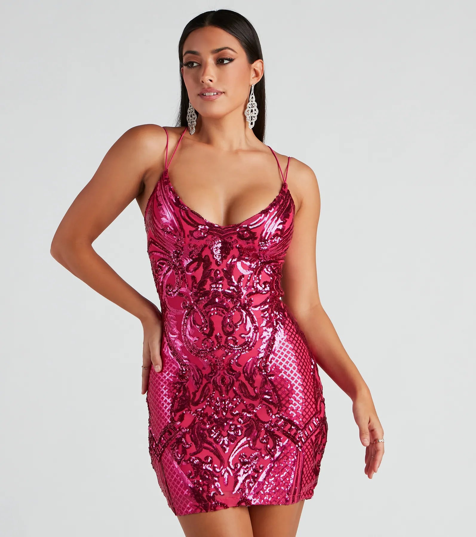 McKenzie Formal Sequin Strappy Dress Tunics Cozy soft