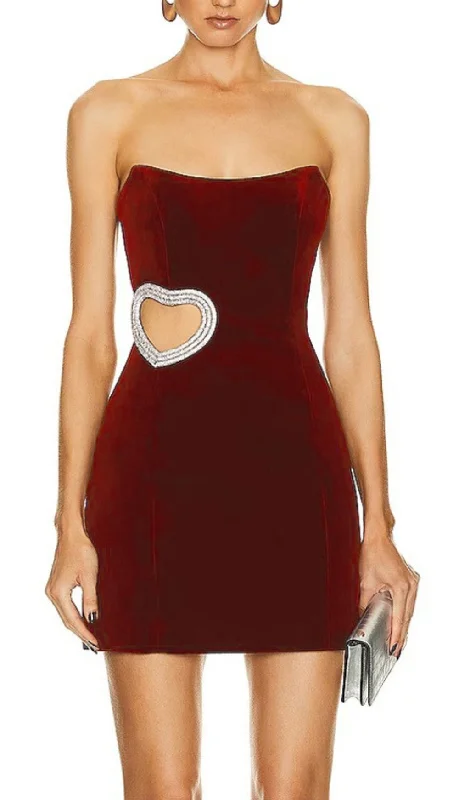 STRAPLESS CUTOUT MINI DRESS Tunics Luxurious high-end